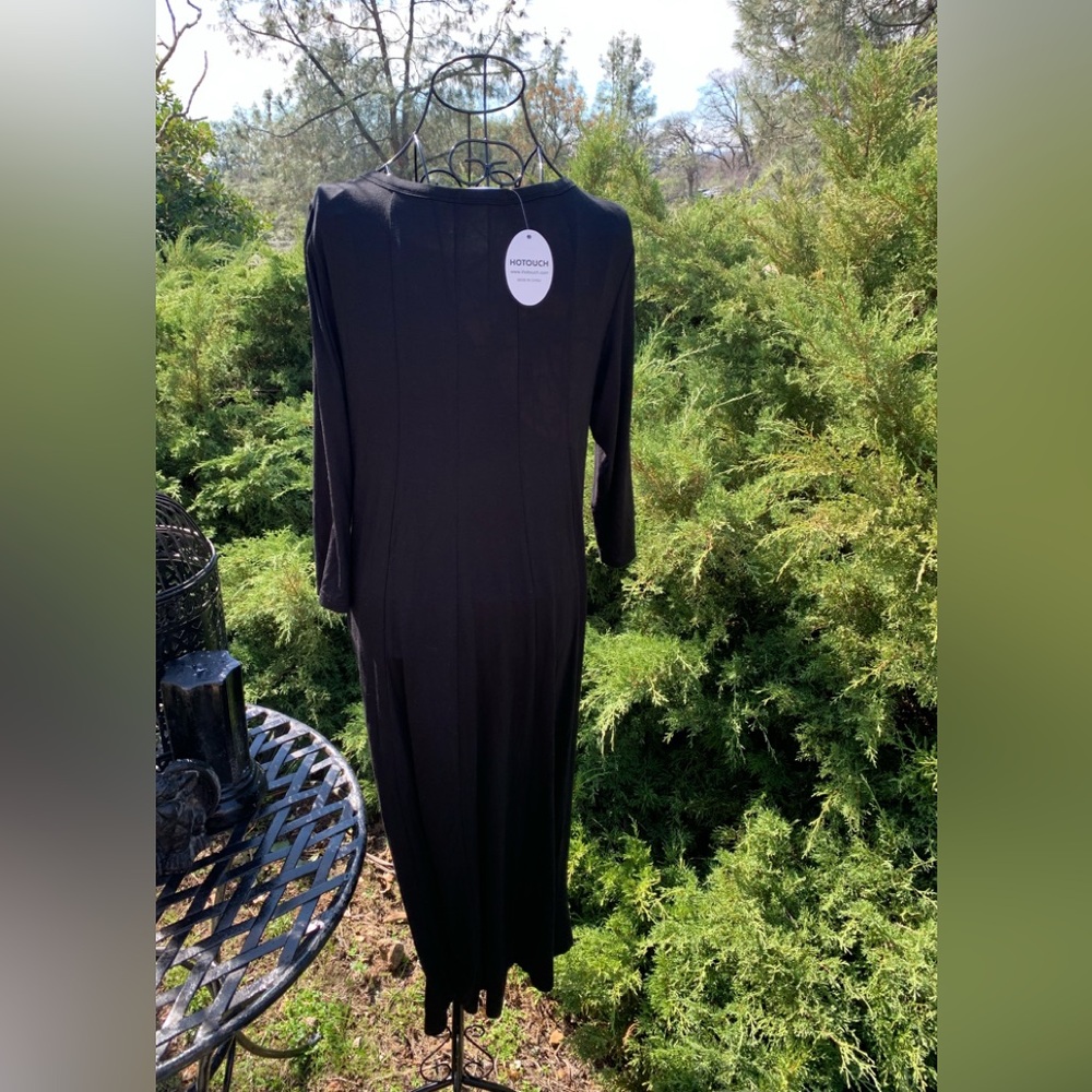 HotTouch classic black flowy  scoop neck midi dress - Picture 9 of 10